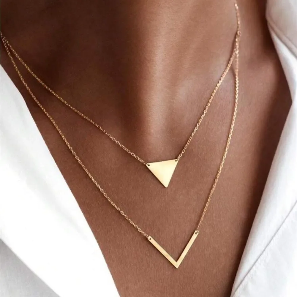 Gold Double Layer Necklace N1128